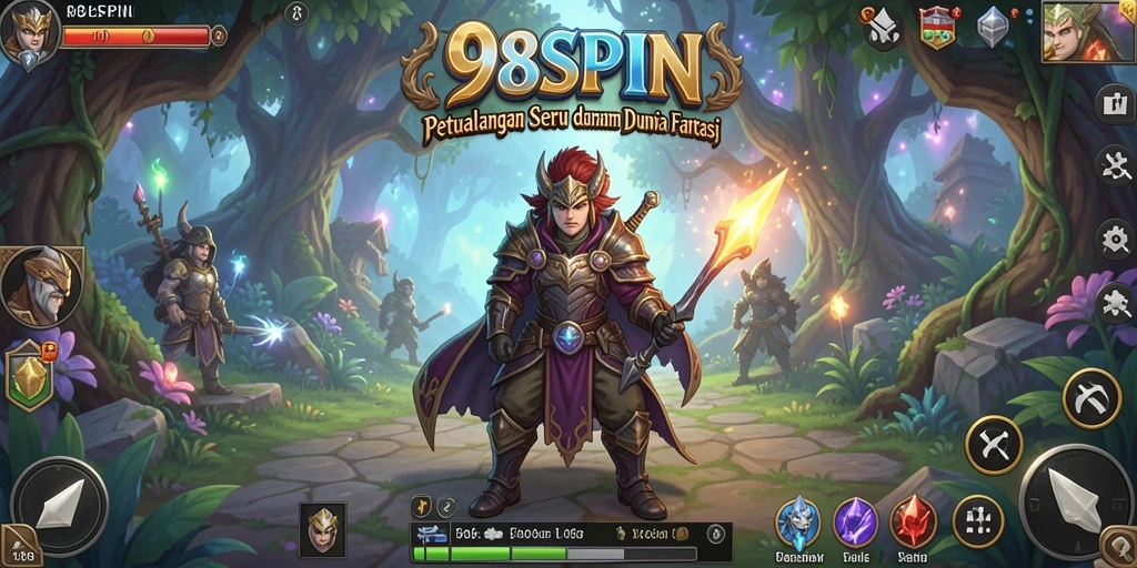 Tangkapan layar gameplay 98SPIN menampilkan petualangan seru di dunia fantasi.