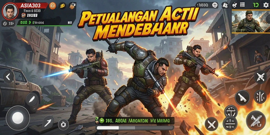 Gambaran aksi mendebarkan dalam gameplay ASIA303.