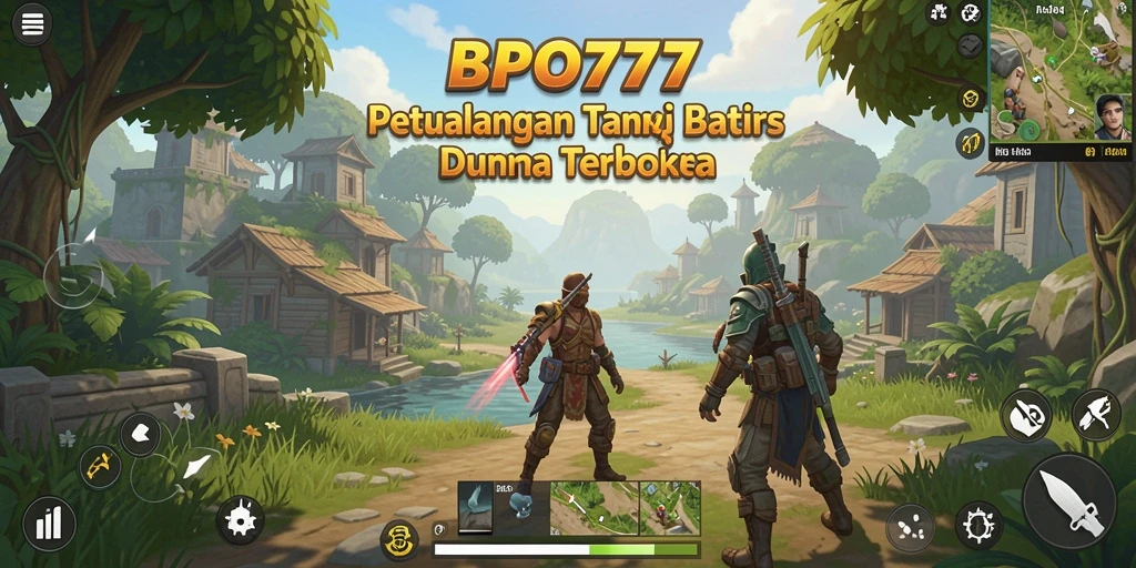 Tampilan gameplay menarik dari BPO777 yang menunjukkan dunia terbuka.