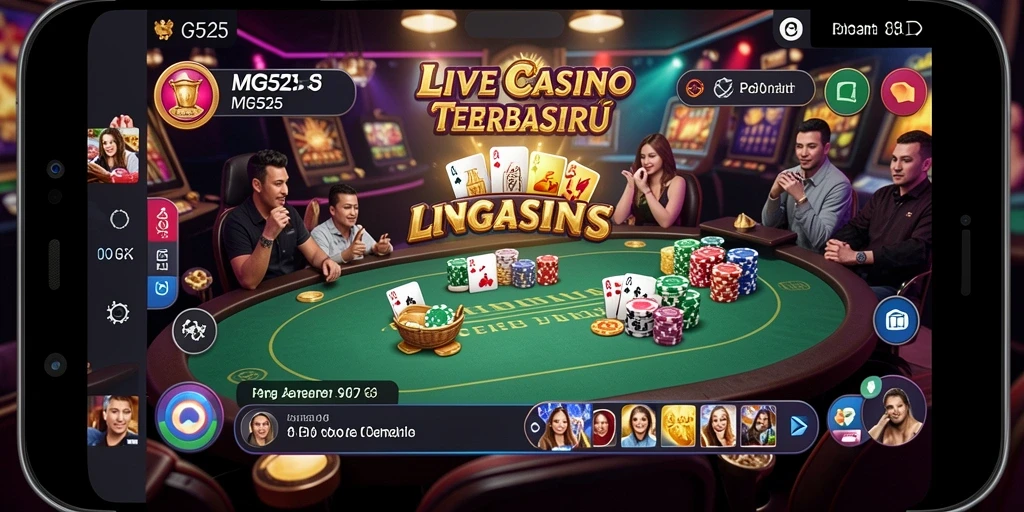 Tampilan menarik MG525 dengan dealer langsung dalam permainan Live Casino.