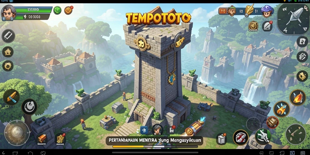 Tampilan gameplay menara pertahanan yang seru dan penuh strategi.